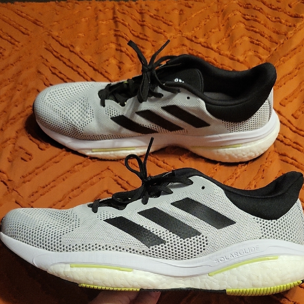 Adidas Solarglide Shoes - Black, Gray, White, with Light Green Accents - Boost - Picture 3 of 11